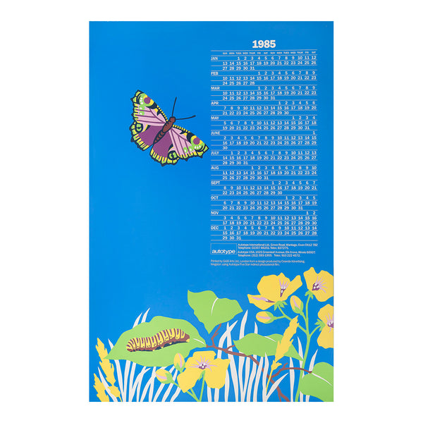 promotional poster calendar, 1985, designed for Autotype International Ltd and printed by G&B Arts