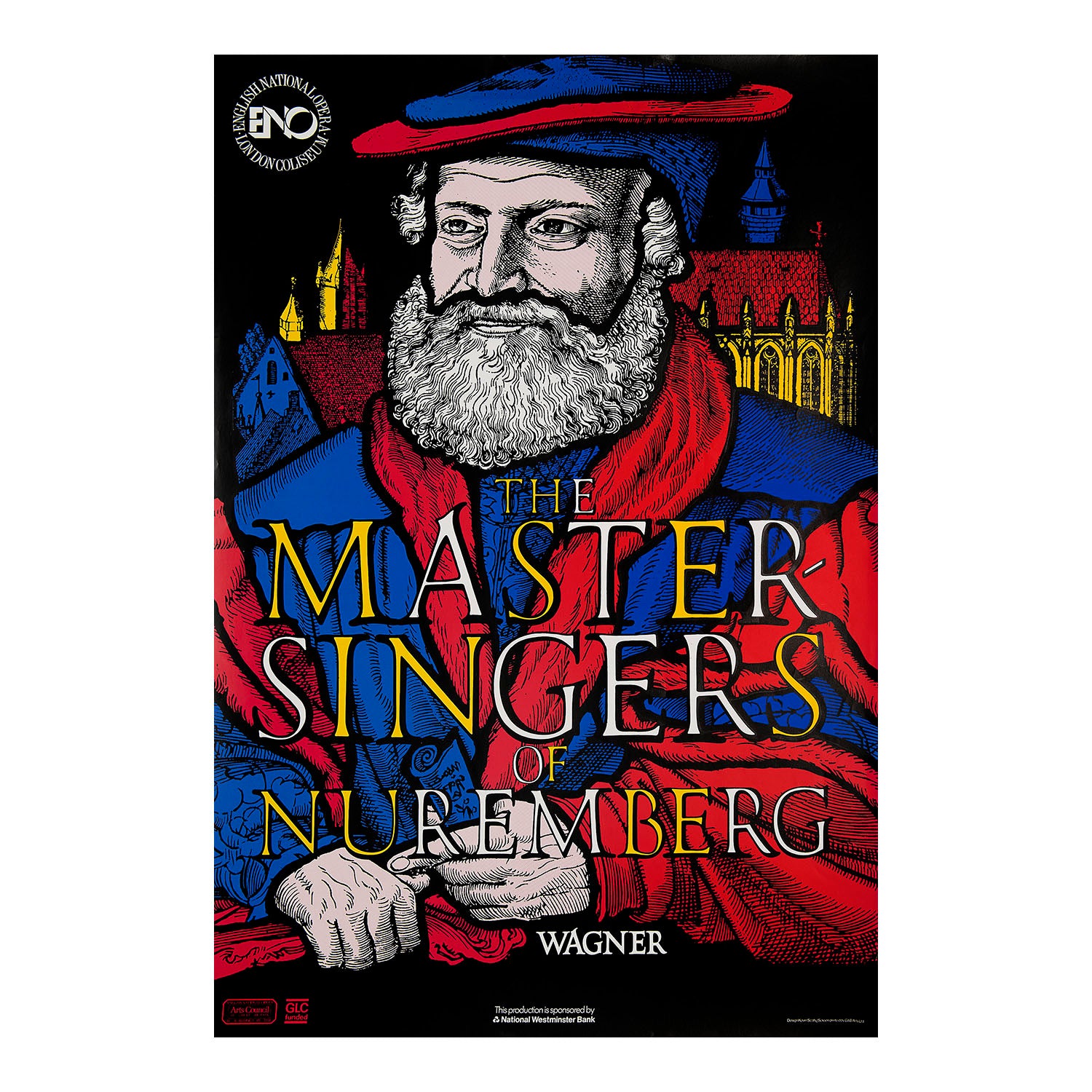 Original English National Opera poster, The Master Singer of Nuremberg, London Coliseum, 1986.