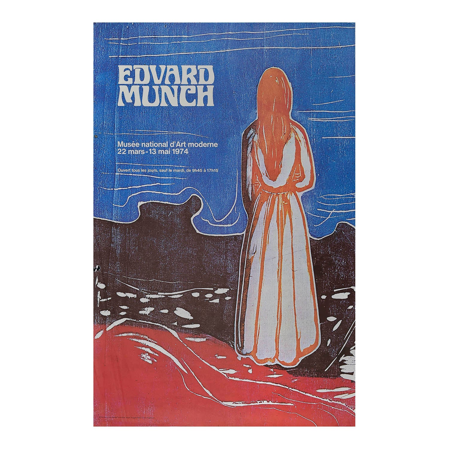 Original exhibition poster, Edvard Munch, Musée National d'Art Moderne, 1974