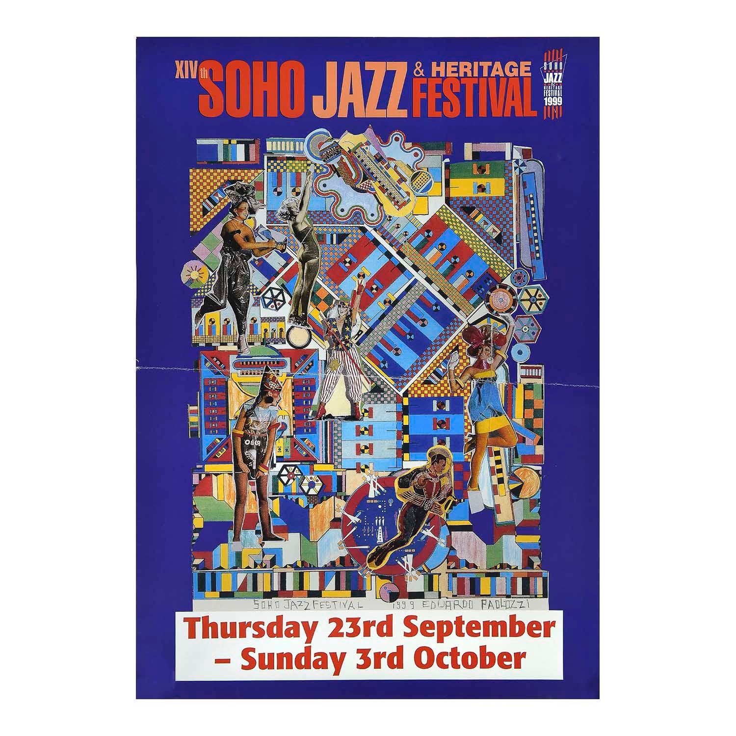 An original poster for the 1999 Soho Jazz Festival designed by the ‘godfather’ of pop art, Eduardo Paolozzi