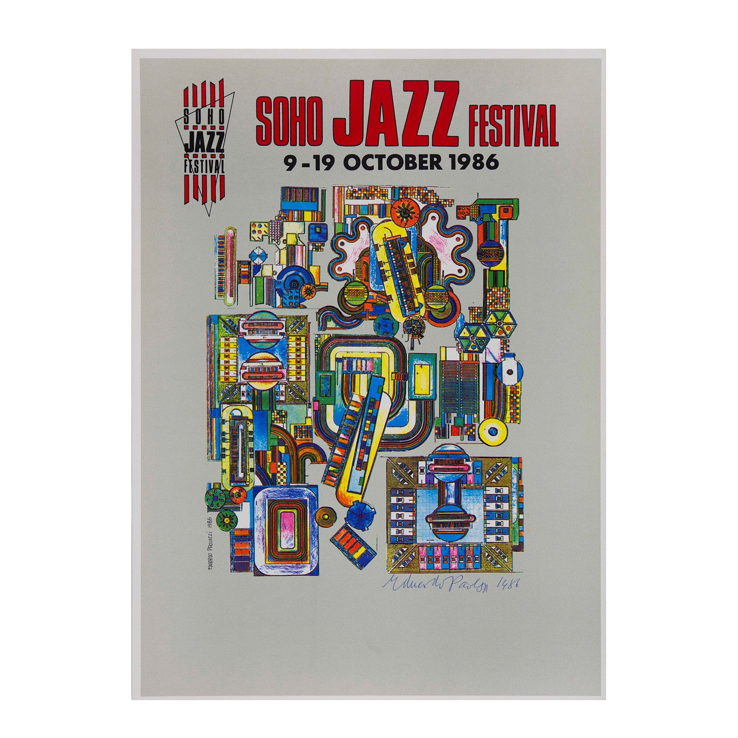 Original signed Paolozzi Soho Jazz Festival Poster 1986