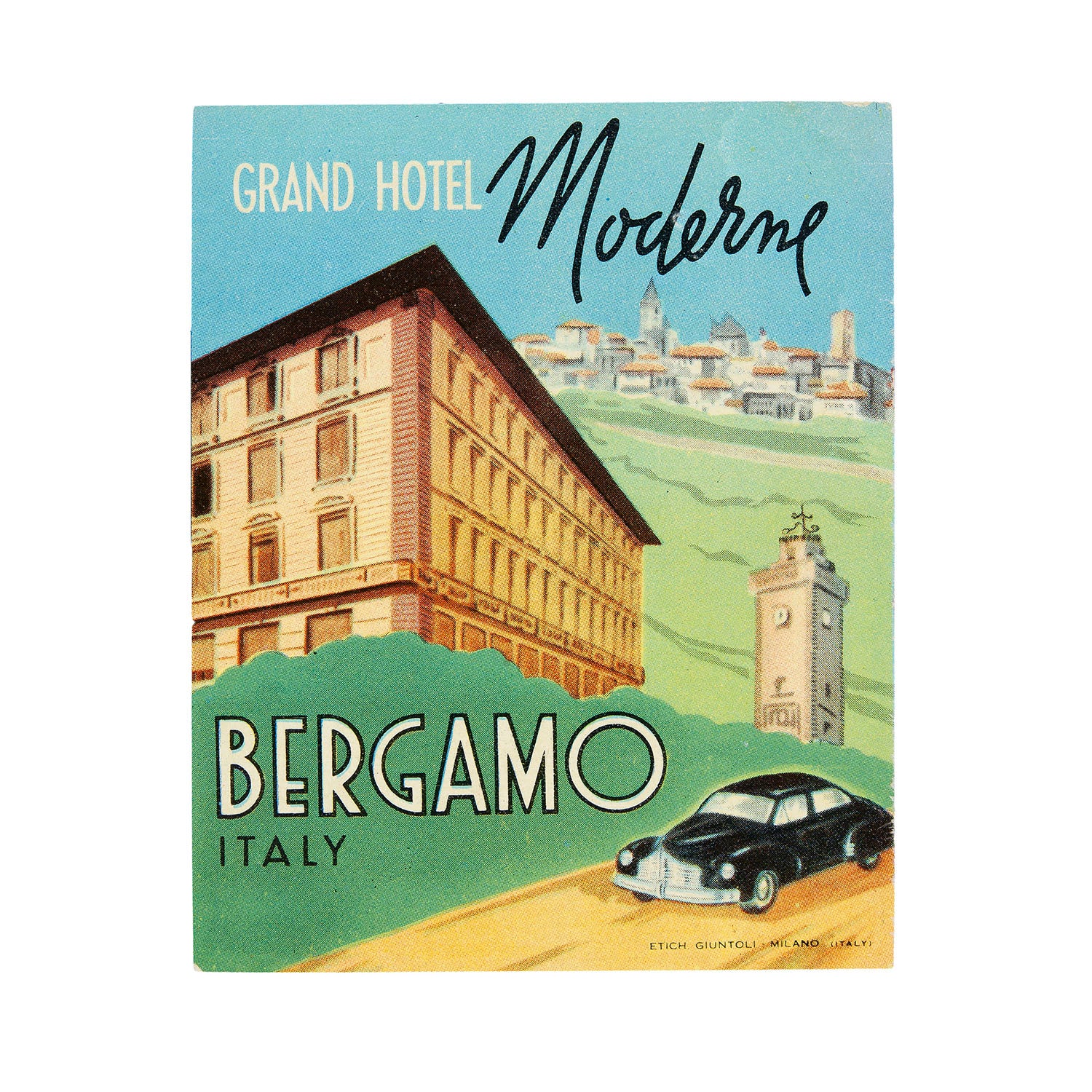 Grand Hotel Moderne, Bergamo (Luggage Label)
