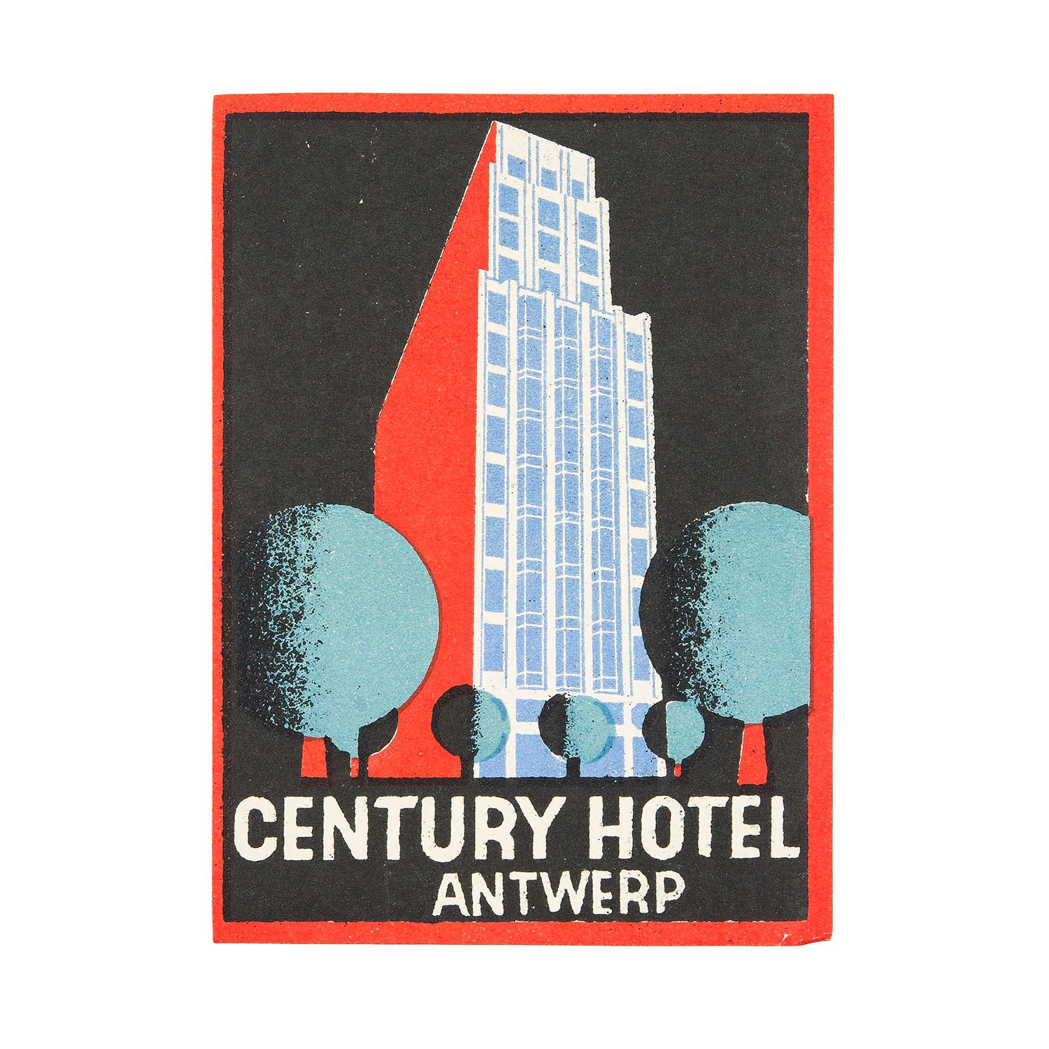 Century Hotel, Antwerp (Luggage Label)