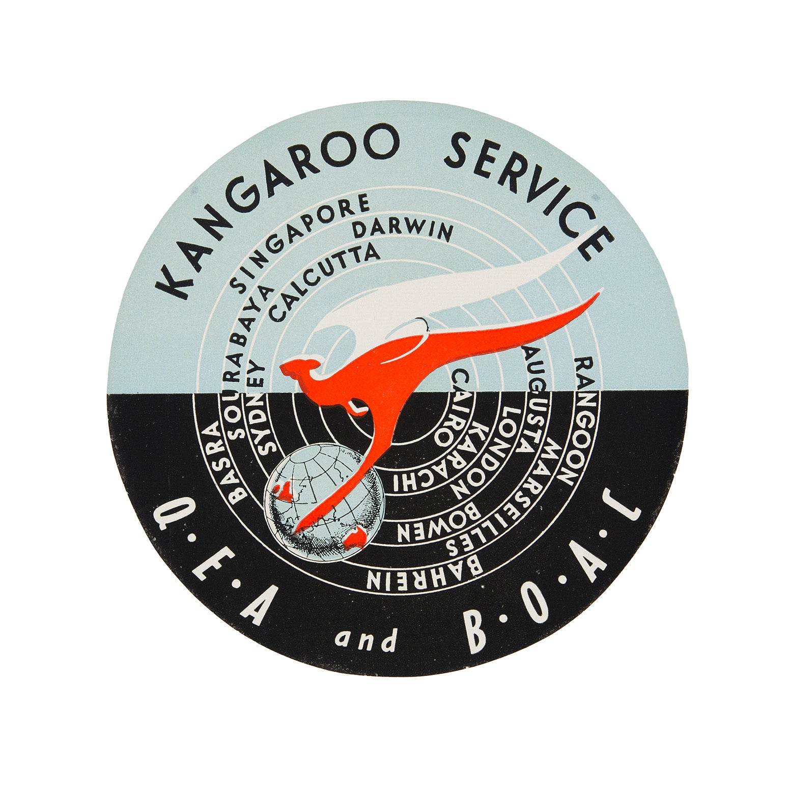 QEA and BOAC Kangaroo Service (Luggage Label)