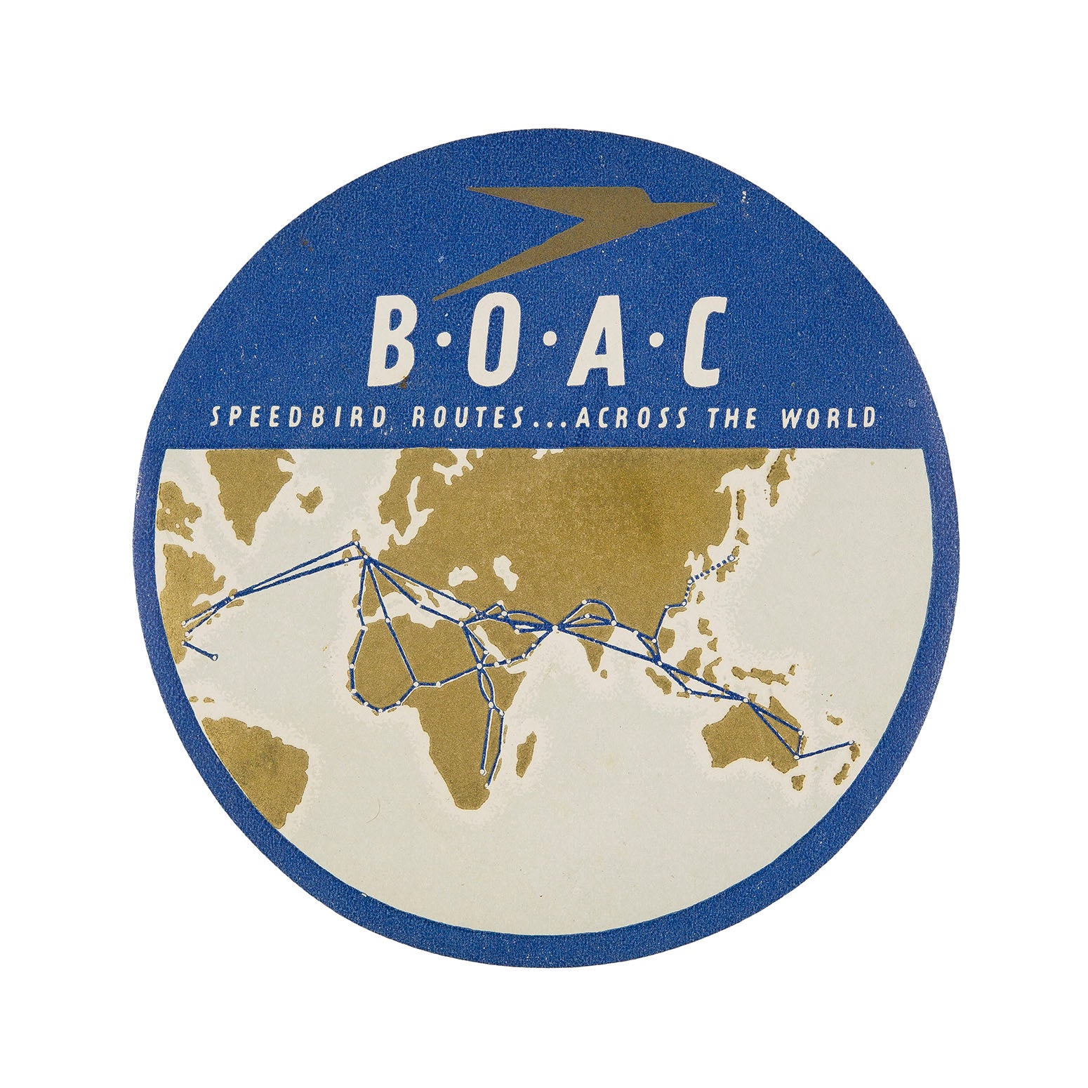 BOAC Speedbird Routes… Across the World (Luggage Label - larger size)