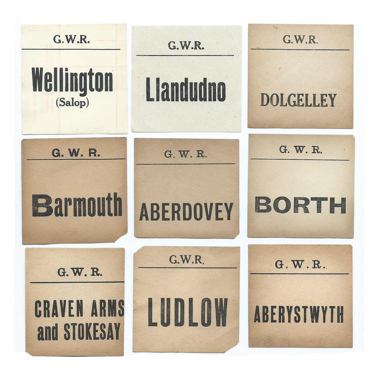 Original Great Western Railway luggage labels