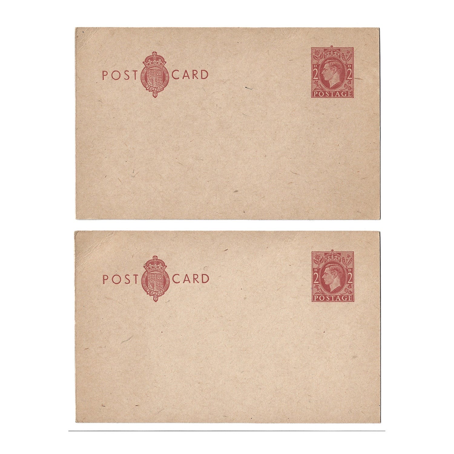 King George VI pre-paid 2d postcards