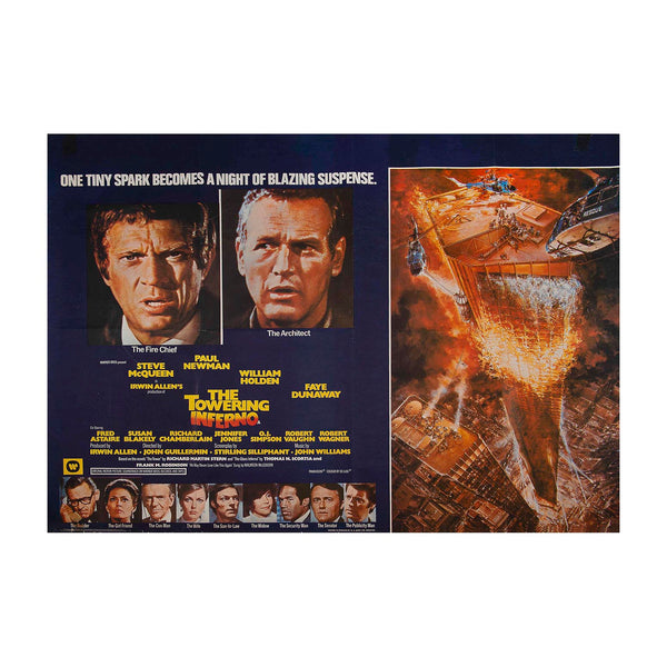 Original theatrical release film poster, Towering Inferno, 1974. British Quad size.