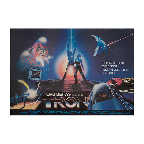 Original theatrical release film poster, Tron, 1982. British Quad size