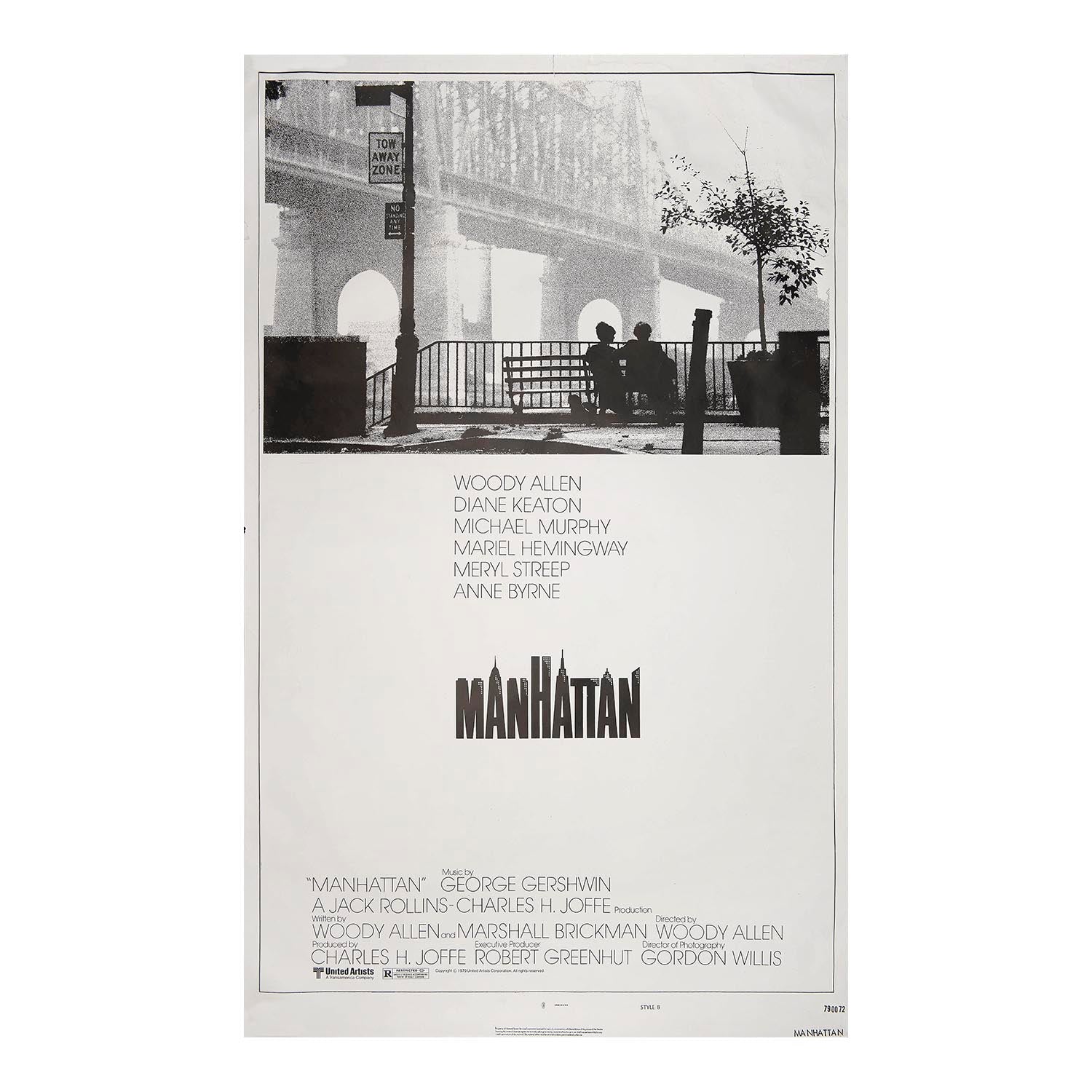 Original theatrical release film poster, Manhattan, 1979. This is the American, ‘Style B’, issue (sometimes referred to as a ‘One Sheet’ movie poster).