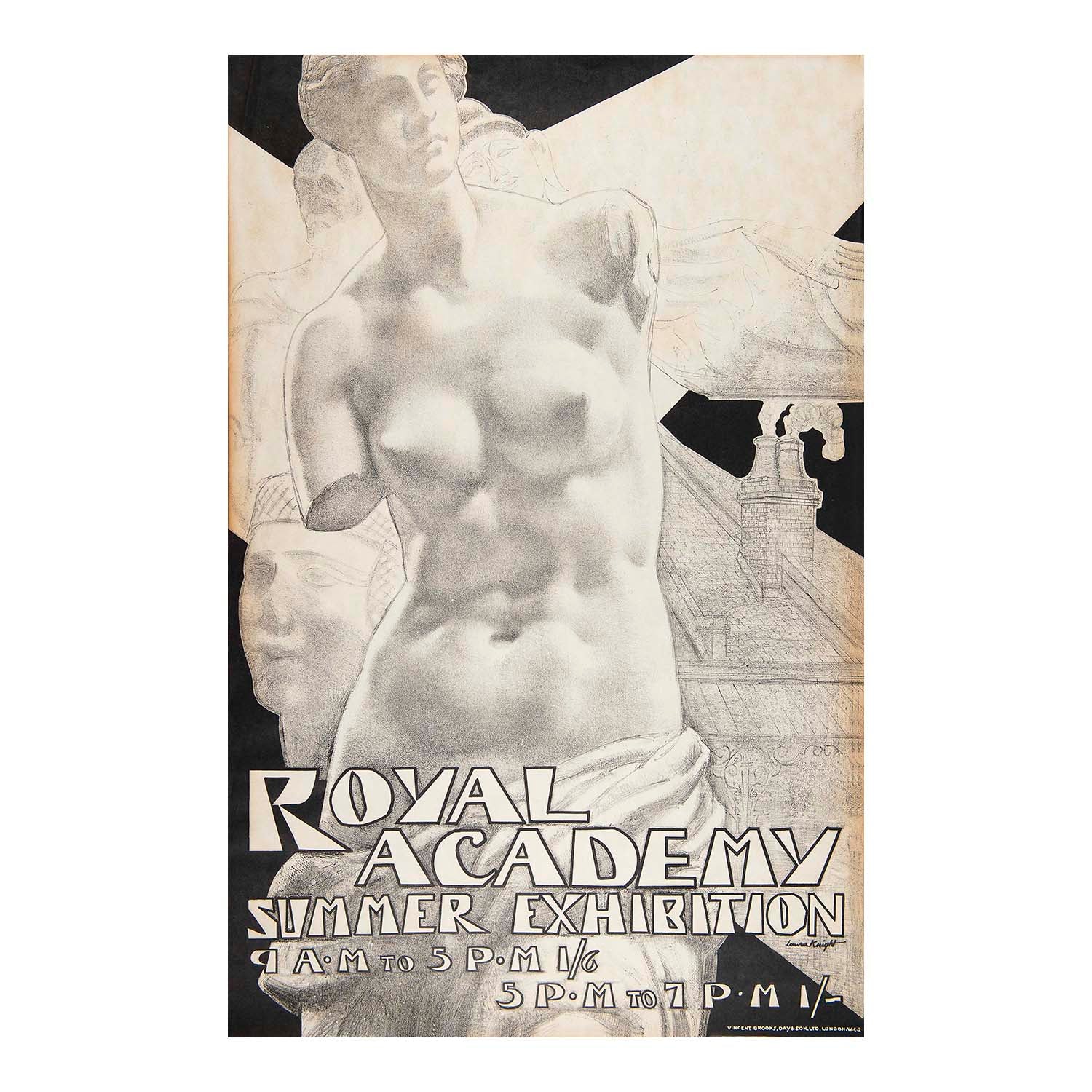 A rare and highly significant, original poster for the 1937 Royal Academy Summer Exhibition created by Laura Knight DBE RA (1877-1970).