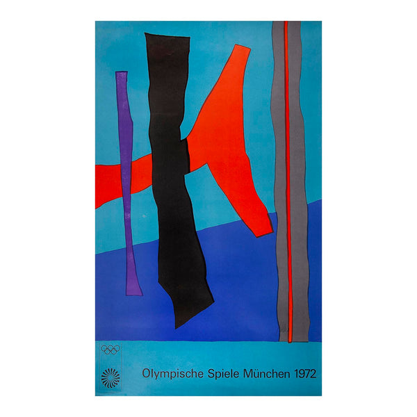 Original 1972 Olympic Games poster by the German artist Fritz Winter