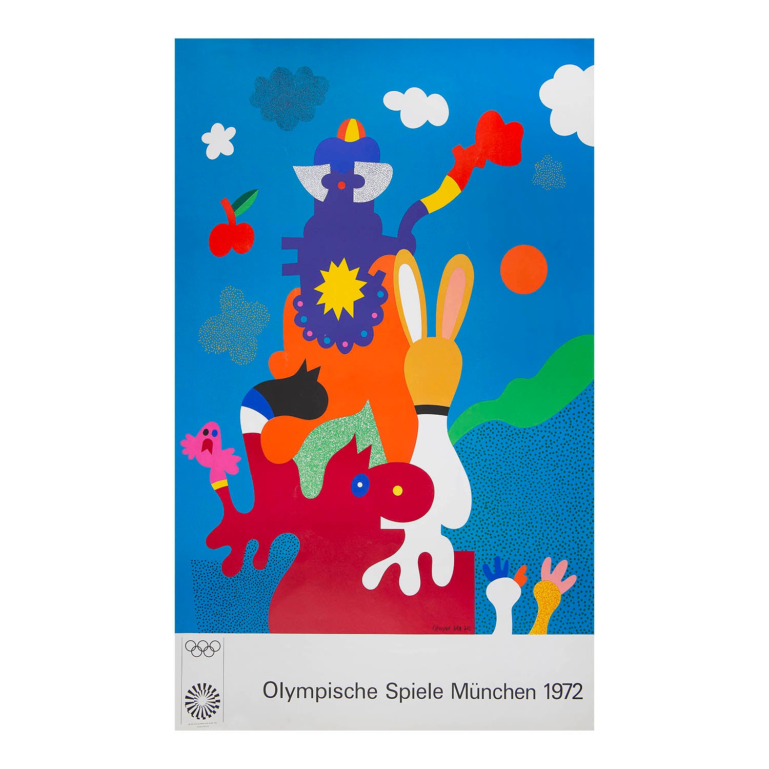 Original 1972 Olympic Games poster by the German artist Otmar Alt