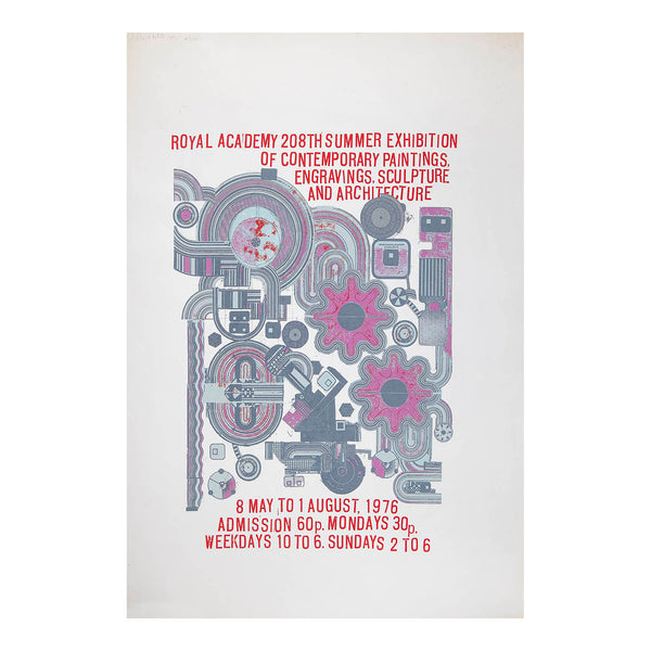 original poster, for the Royal Academy Summer Exhibition in 1976 based on a 1967 screen print by Sir Eduardo Paolozzi RA, with layout design by Gordon House and Bernard Cook