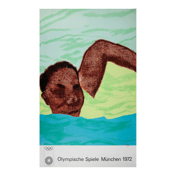 Original 1972 Olympic Games poster by the artist R.B. Kitaj (Ronald Brooks Kitaj).