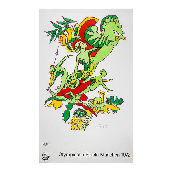 Original 1972 Olympic Games poster by the artist Charles Lapicque