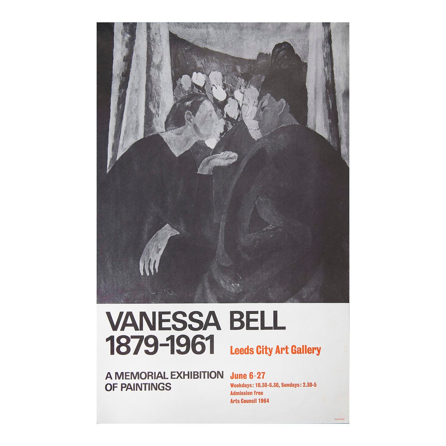 An original art exhibition poster, Vanessa Bell, 1879-1961, Leeds City Art Gallery, 1964