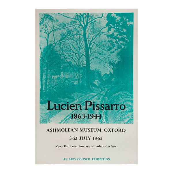 An original art exhibition poster, Lucien Pissarro 1863-1944, Ashmolean Museum. Oxford, 1963