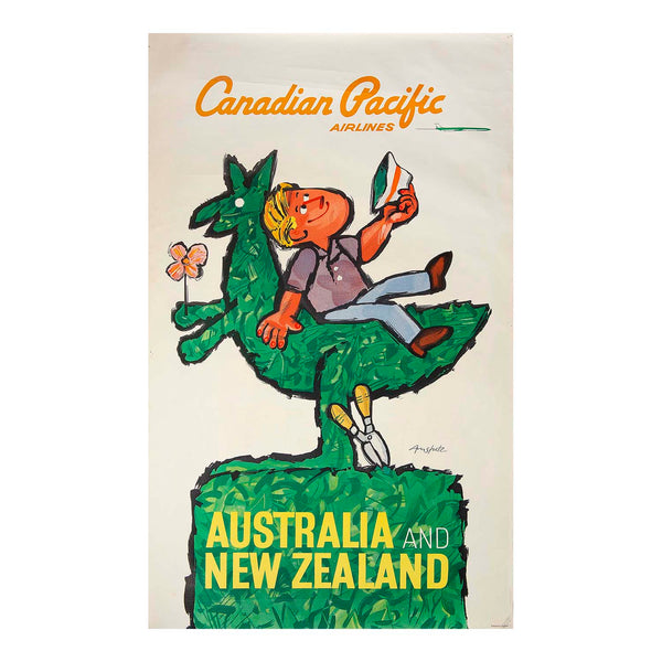 travel poster, Australia and New Zealand, designed by André Amstutz for Canadian Pacific Airlines, c. 1961