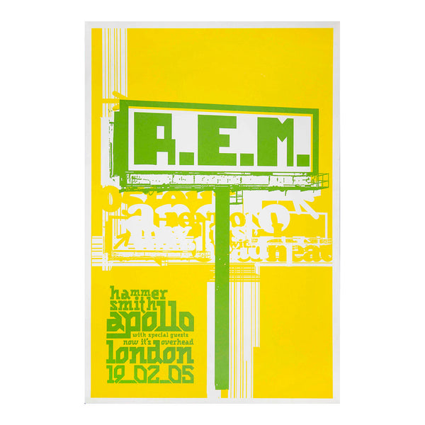 Original, official merchandise, souvenir concert poster, R.E.M., Hammersmith Apollo, 19 February 2005