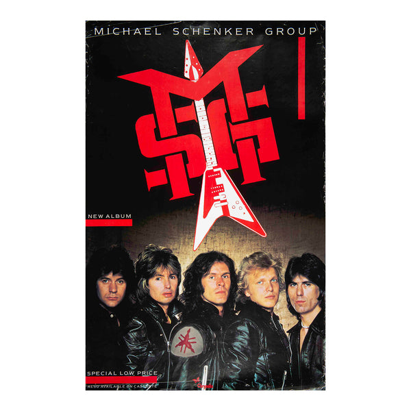 Original, official, promotional poster, MSG, the second studio album by the hard rock band the Michael Schenker Group, released by Chrysalis Records, September 1981.
