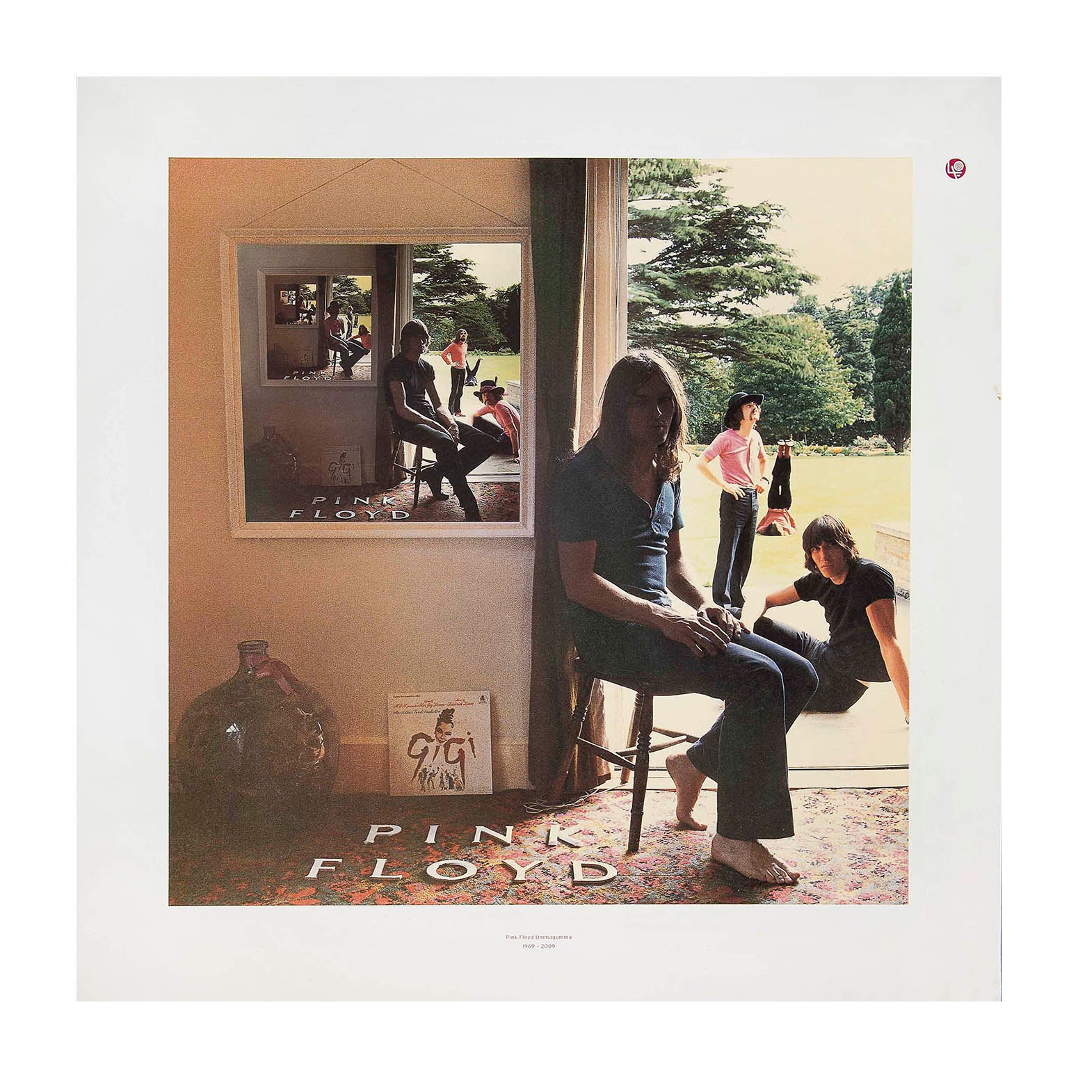 Limited edition print on high-quality art paper, issued for the 40th anniversary reissue of Ummagumma, Pink Floyd, in 2009. The print features the original 1969 album cover, designed by Storm Thorgerson.