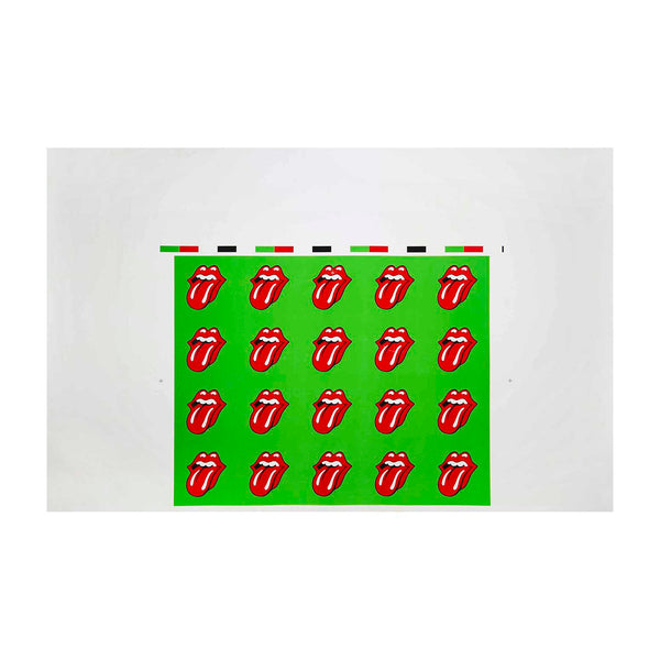 Original, official, Rolling Stones poster proof, feature repetitions of the famous Red Lips motif designed by John Pasche. No date, but c. 1978-1980.