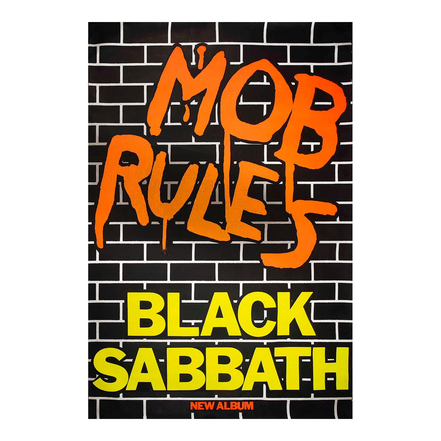 An original, hoardings sized, official promotional poster, Mob Rules, the tenth studio album by the English heavy metal band Black Sabbath, released on 4 November 1981