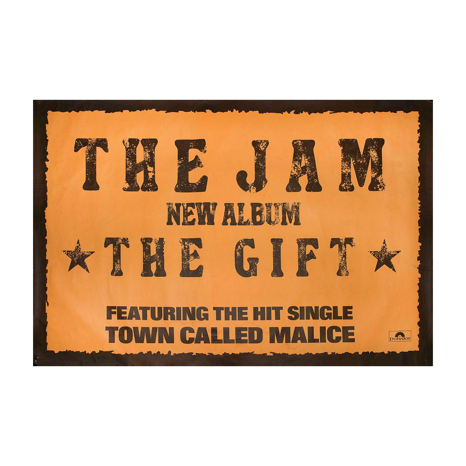 A rare, original, promotional poster, The Gift, the sixth and final studio album by the English Mod band the Jam, released on 12 March 1982 by Polydor