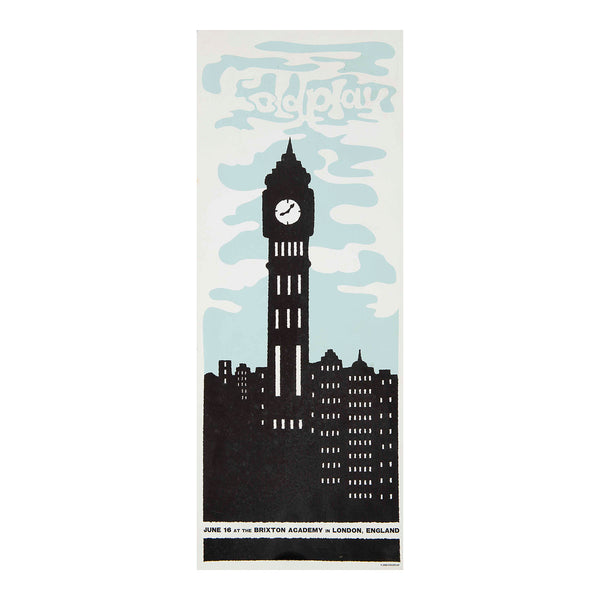 Original, official merchandise, souvenir concert poster, Coldplay, Brixton Academy, 16 June 2008. Printed on high grade stock paper.