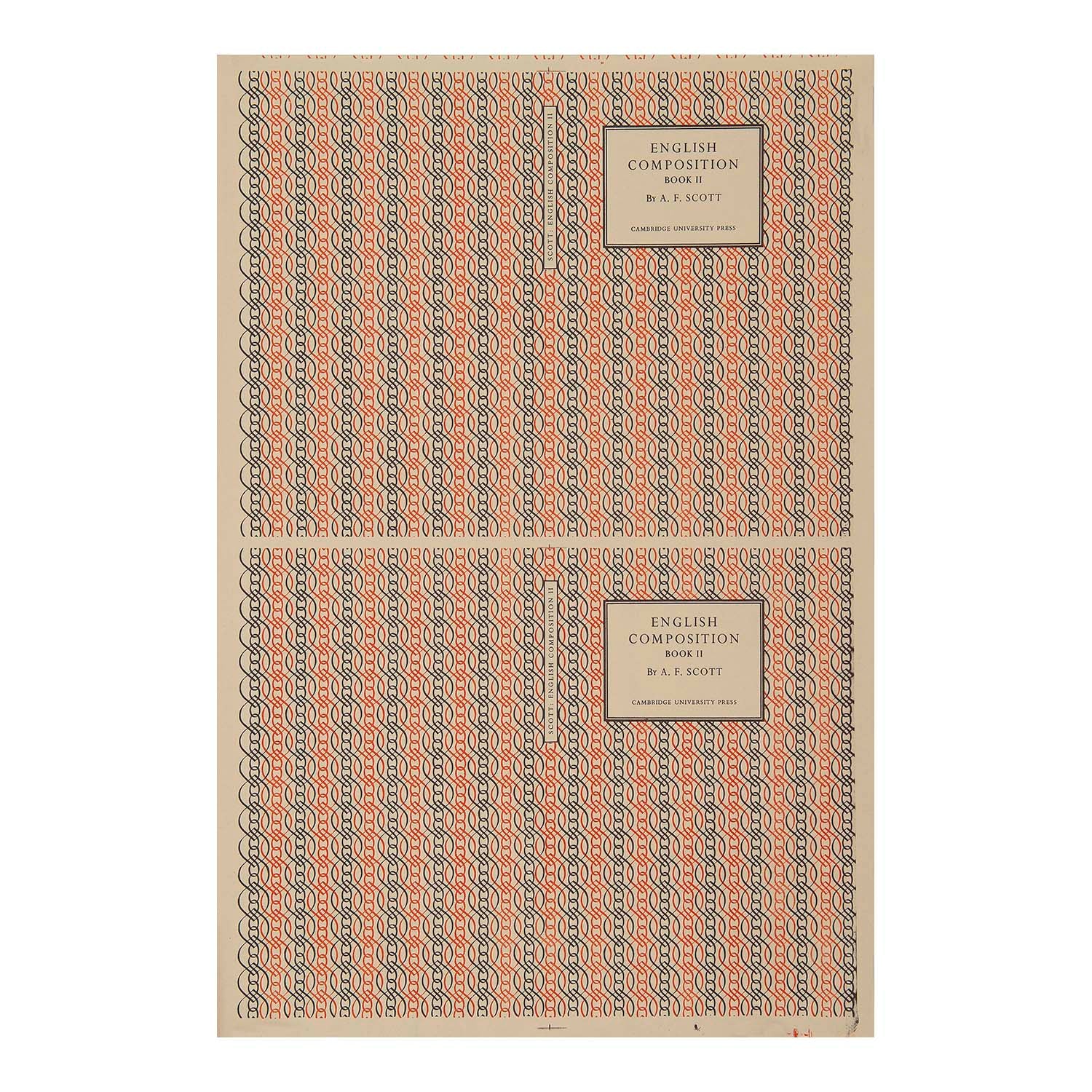 proof dustjacket, English Composition Book II by AF Scott, printed by the Curwen Press and published by the Cambridge University Press, 1951