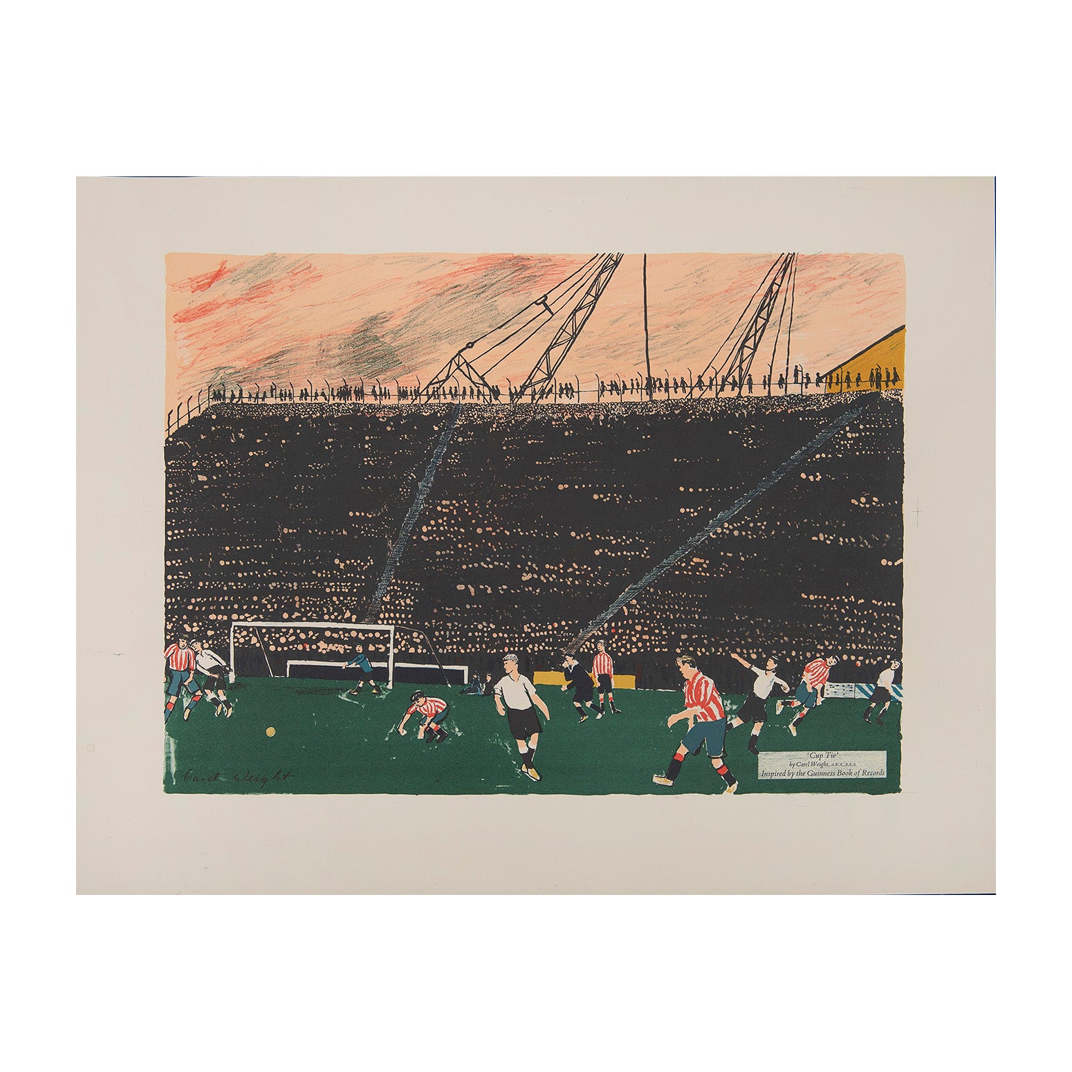 Guinness Lithograph, Cup Tie by Carel Weight, printed by the Curwen Studio and published in 1962. 