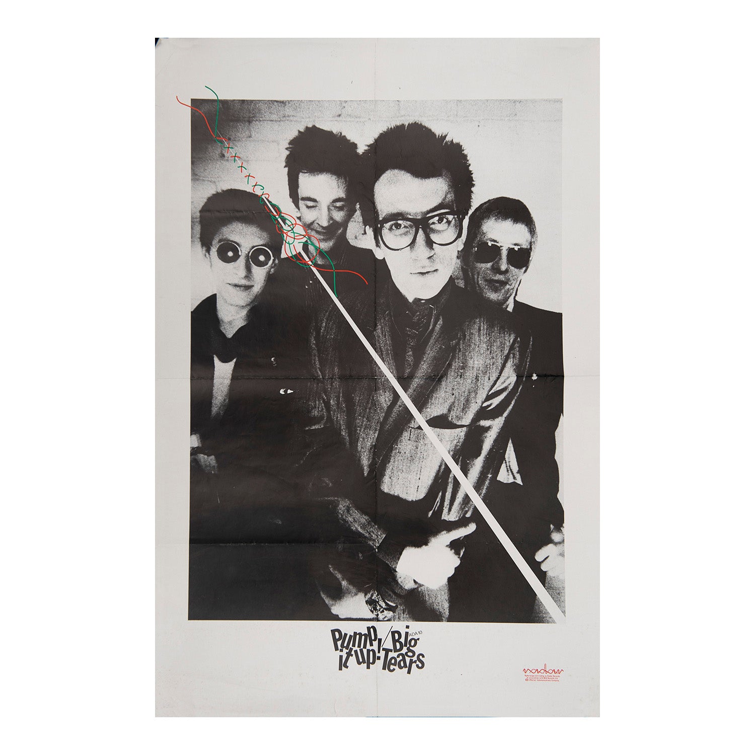 Original promotional poster for the single Pump It Up by Elvis Costello and the Attractions, released on 10 June 1978