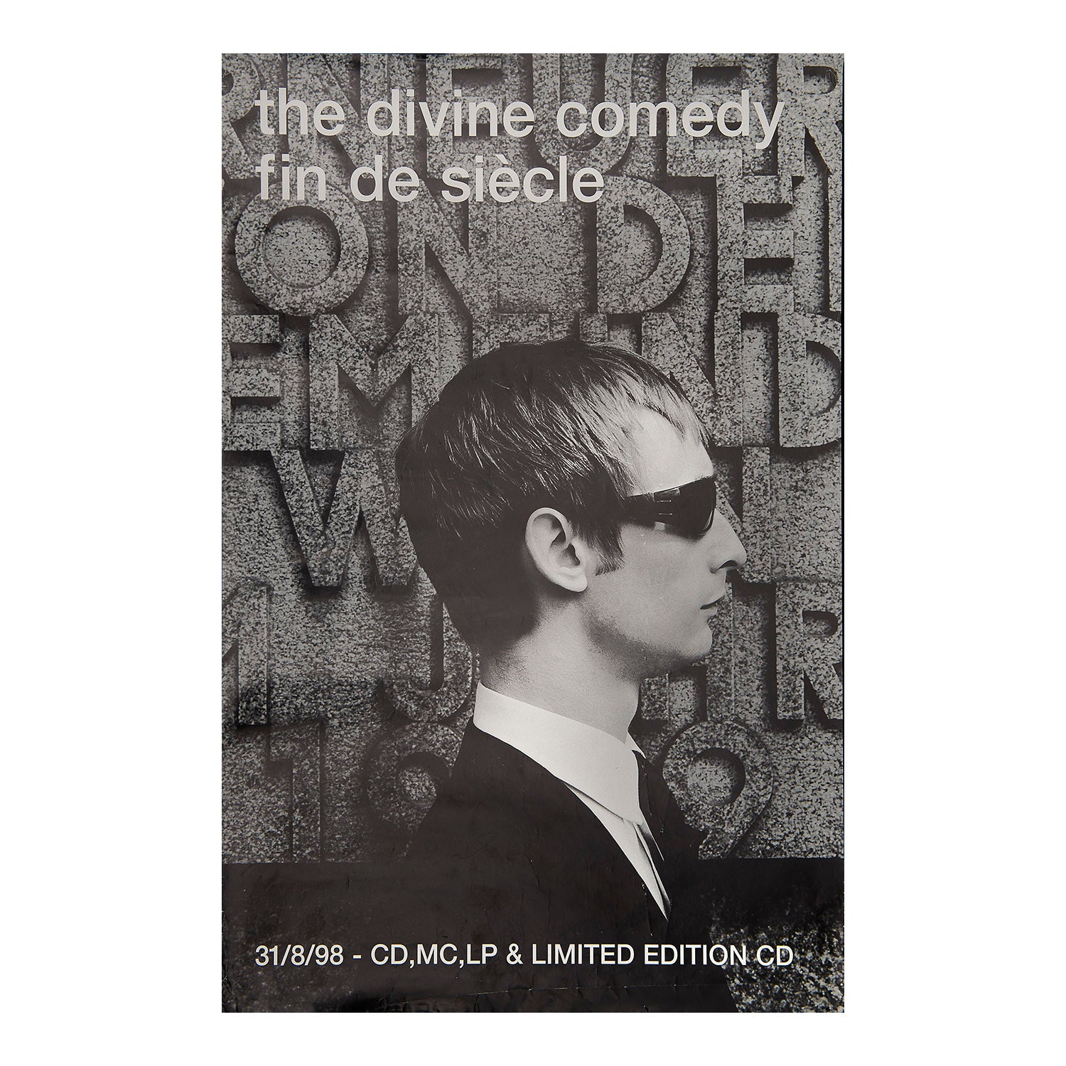 Original promotional poster for Fin de Siècle the sixth album by Northern Irish pop band The Divine Comedy