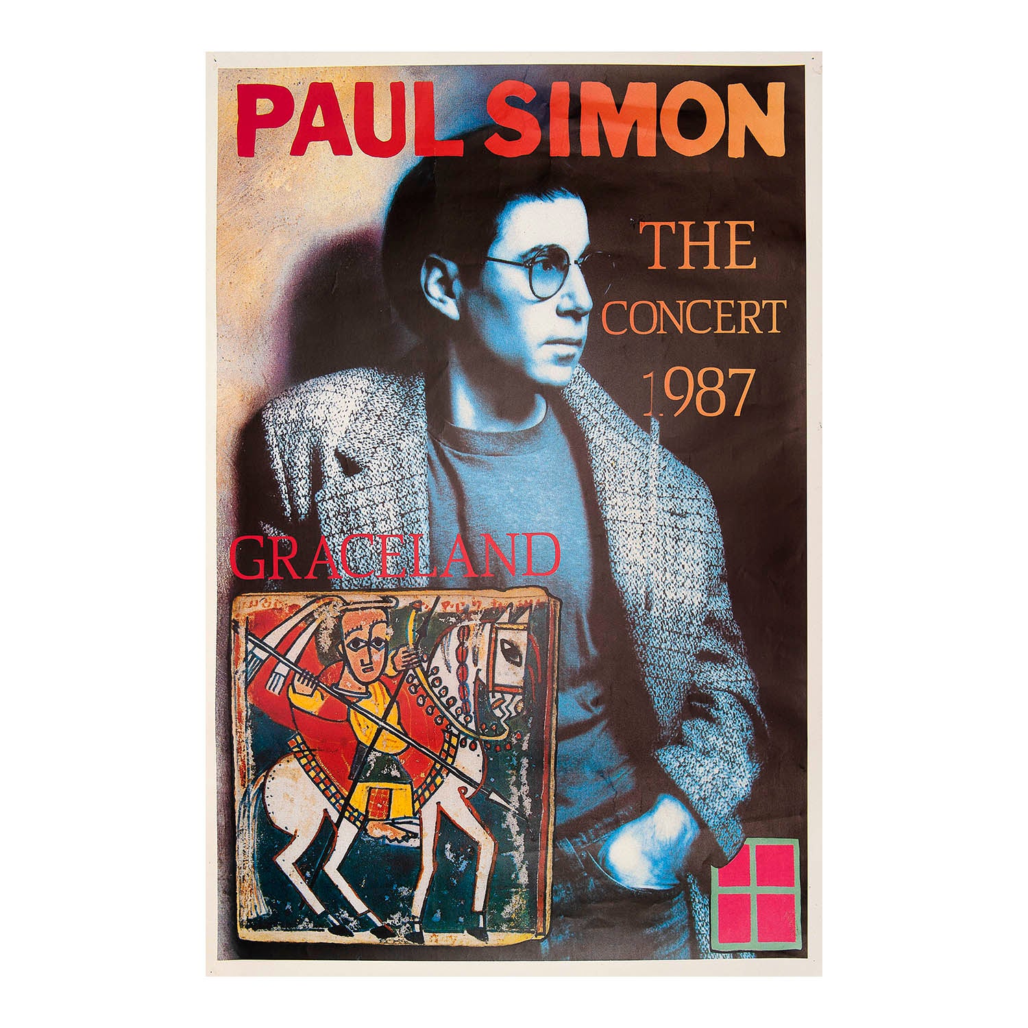  promotional poster for the 1987 Paul Simon tour, Graceland. 