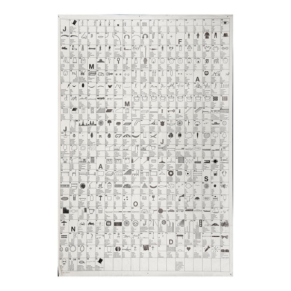 abstract poster calendar designed by the Swedish design duo Melin & Österlin and hand dated 1969-1970 (although could be earlier).