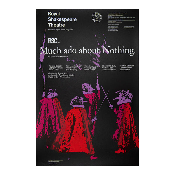 An original poster for the 1968 Royal Shakespeare Company (RSC) production of Much Ado About Nothing, Stratford-Upon-Avon