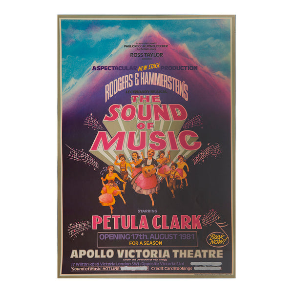 An original theatre poster for a production of The Sound of Music (Rodgers &amp; Hammerstein), Apollo Victoria Theatre, 1981. 