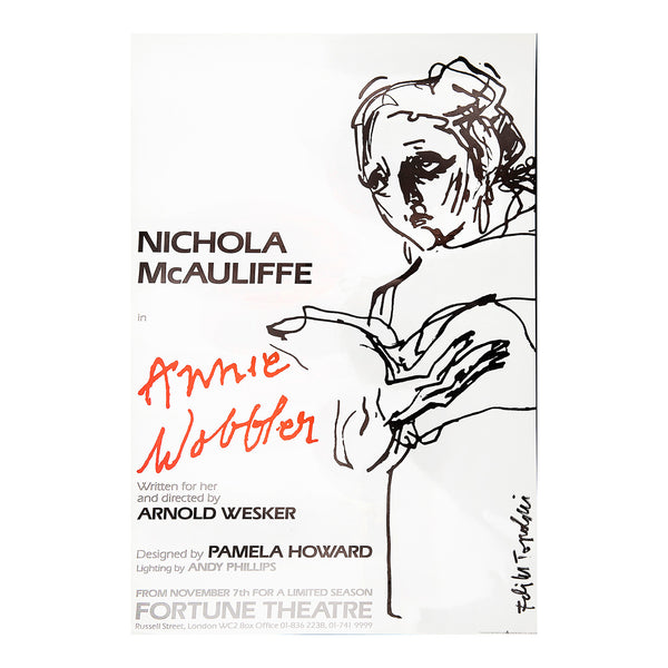 Original theatre poster for a new production of Annie Wobbler (by Arnold Wesker), Fortune Theatre, 1984. 