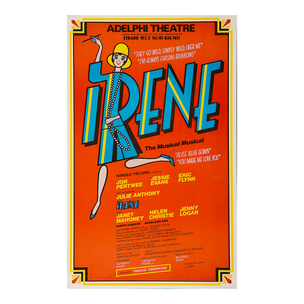 Original theatre poster for a production of Irene, Adelphi Theatre, 1976.
