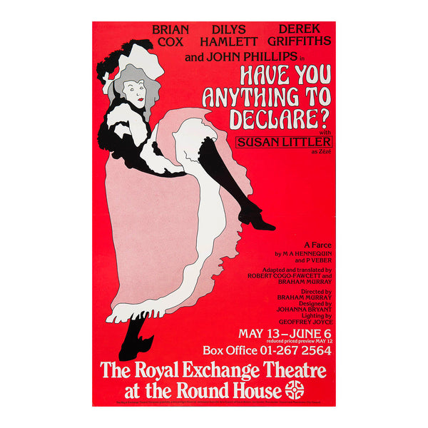 Original theatre poster for a production of Have you anything to declare?, Royal Exchange Theatre, 1981.