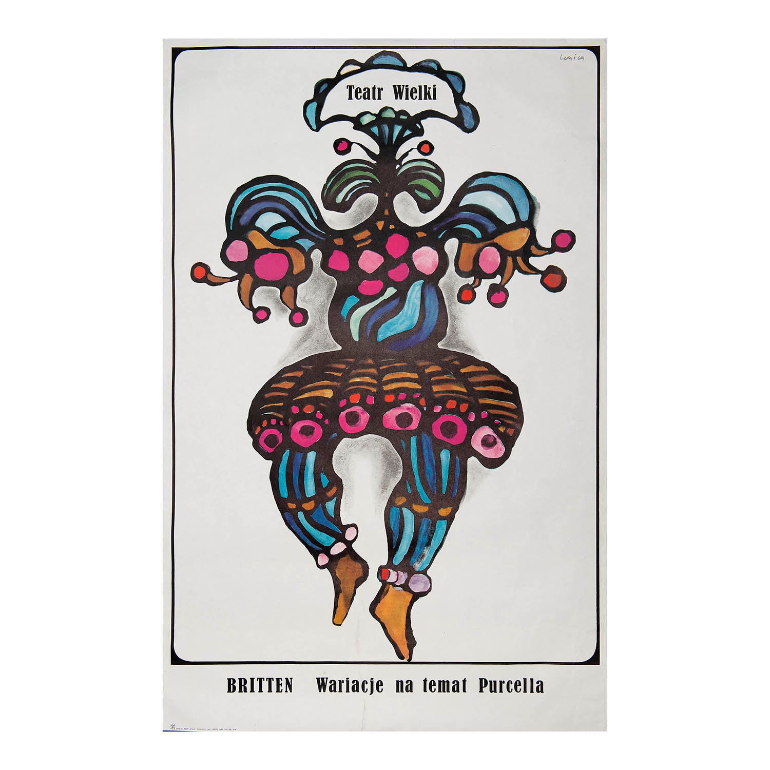 Original Polish theatre poster Teatr Wielki, designed by Jan Lenica, 1971