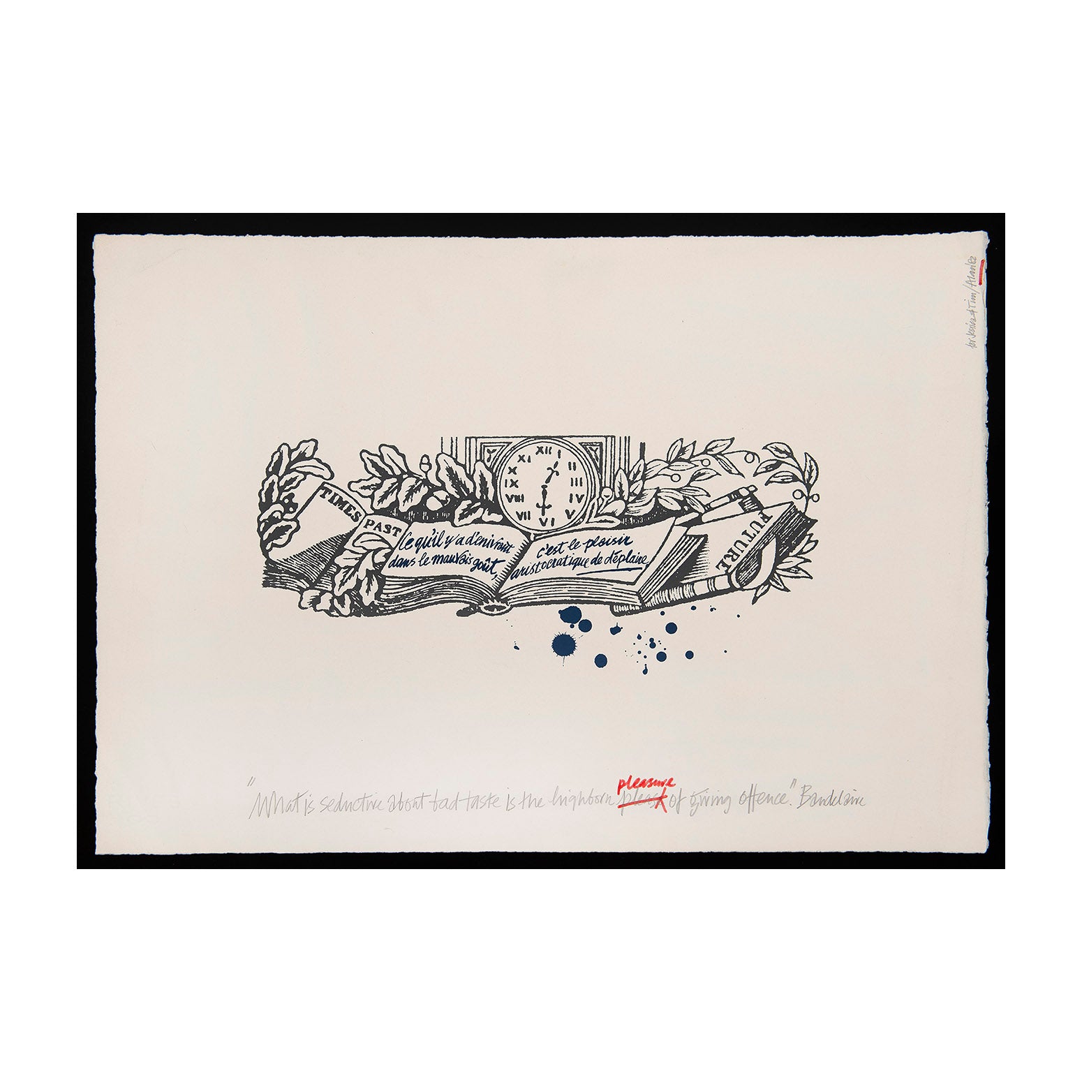 New Year print, designed by Alan Fletcher (1931-2006) for his friends and clients, 1982. Lithograph on handmade paper.