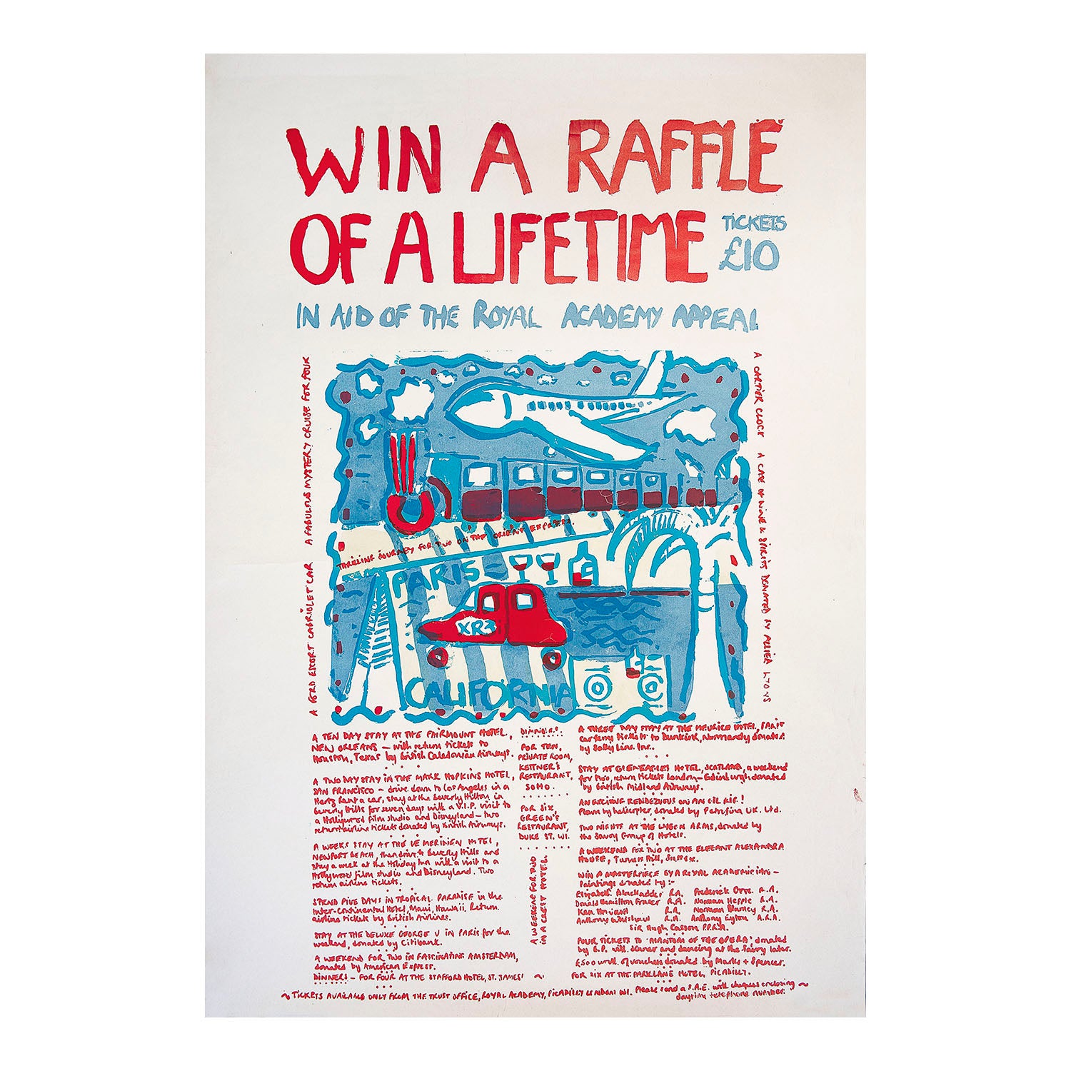 An original Royal Academy Appeal poster, c. 1985. 
