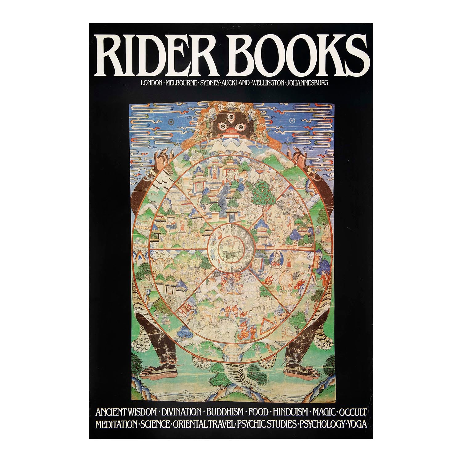 The poster design features a traditional Tibetan Buddhist representation of the Wheel of Life (Bhavachakra).