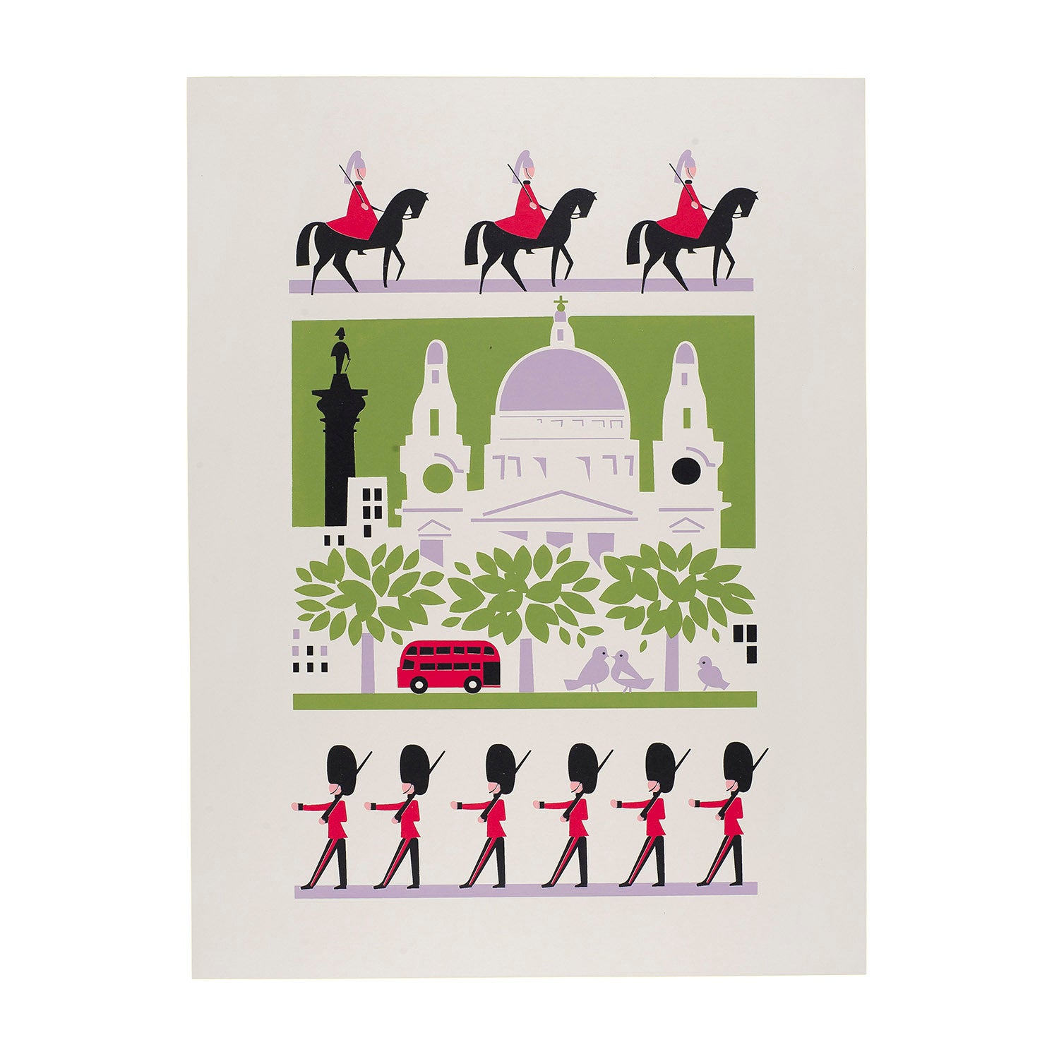 Modern print of London landmarks originally designed by  Daphne Padden.