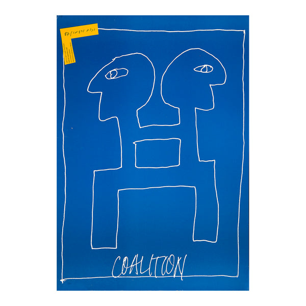 An original political poster, Coalition, by the Israeli designer and teacher Yarom Vardimon, 1987