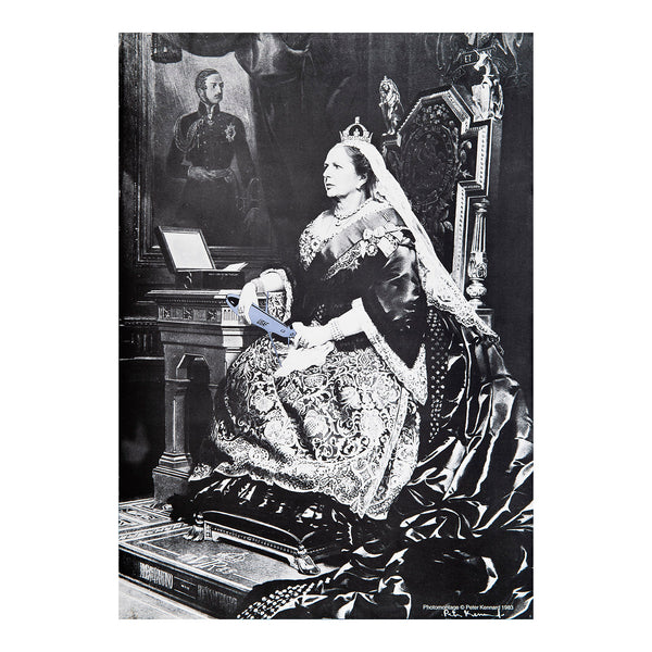 Original political poster, Maggie Regina, by Peter Kennard, 1983. Photo montage depicting Prime Minister Margaret Thatcher as an Imperious Queen Victoria.