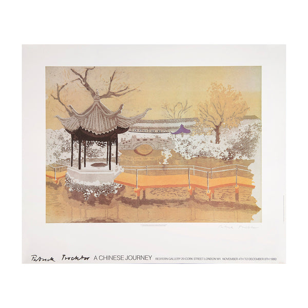 An original art exhibition poster for the Patrick Procktor exhibition A Chinese Journey, held at the Redfern Gallery, 1980
