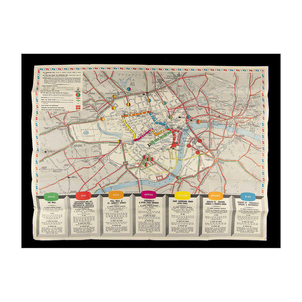 Original London Transport folding pocket map, produced for the Coronation of Queen Elizabeth II in 1953.
